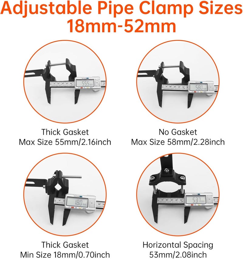 Windance Pack of 2, Spotlight Mount Brackets , Aluminum Alloy Auxiliary Light Signal Light Mounting Fork Bumper Roll Bar Clamps for Motorcycle Bicycle Scooter Mountain Bike ATV UTV (Large) - Image 2